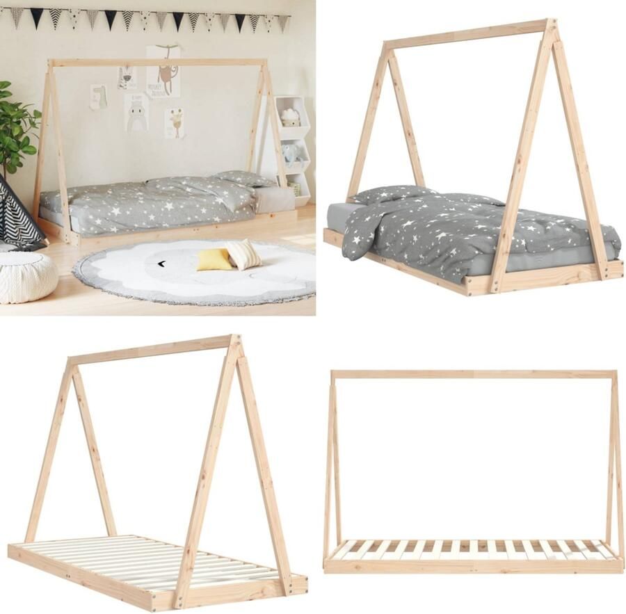 VidaXL Kinderbedframe 90x190 cm massief grenenhout Kinderbedframe Kinderbedframes Kinderbed Peuterbed