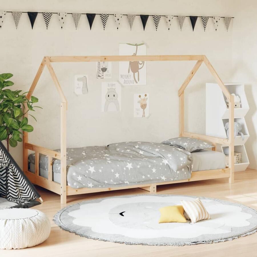 VidaXL Kinderbedframe 90x200 cm Grenenhout Kinderbed Houten Bed Peuterbed Grenenhout Bed Kids Bed Baby Bed Slaapkamersdecoratie - Foto 2