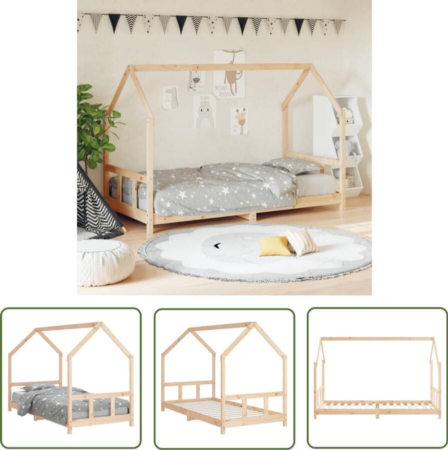 VidaXL Kinderbedframe 90x200 cm Grenenhout Kinderbed Houten Bed Peuterbed Grenenhout Bed Kids Bed Baby Bed Slaapkamersdecoratie