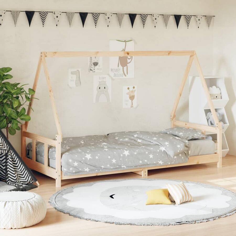 VidaXL Kinderbedframe 90x200 cm Grenenhout Kinderbed Houten Bed Peuterbed Kids Bed Grenenhout Bed Kinderkamersmeubels - Foto 2