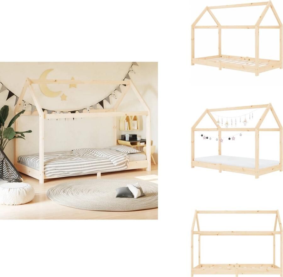 VidaXL Houten bedframe Boomhut-stijl 146 x 78 x 132 cm Geschikt voor 70 x 140 cm matras Massief grenenhout Bed