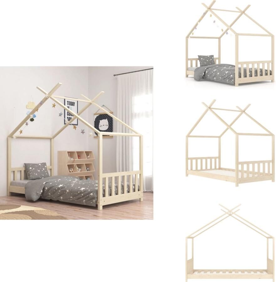 VidaXL Houten bedframe Boomhut-stijl 146 x 78 x 132 cm Geschikt voor 70 x 140 cm matras Massief grenenhout Bed - Foto 2
