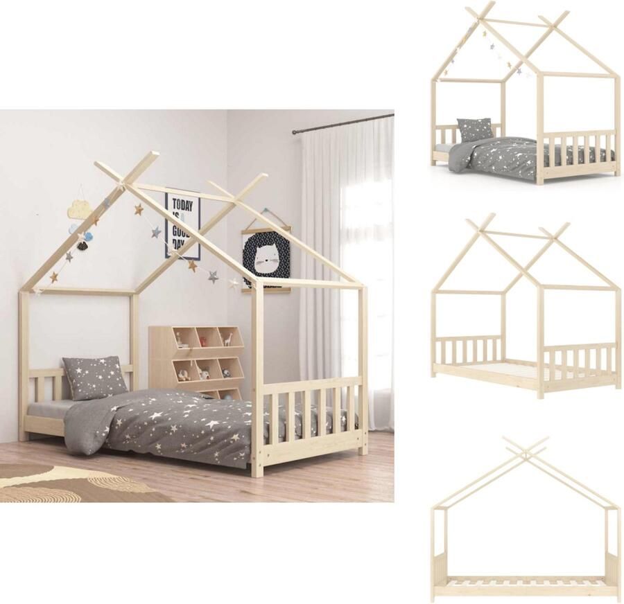 VidaXL Houten bedframe Boomhut-stijl 146 x 78 x 132 cm Geschikt voor 70 x 140 cm matras Massief grenenhout Bed - Foto 3
