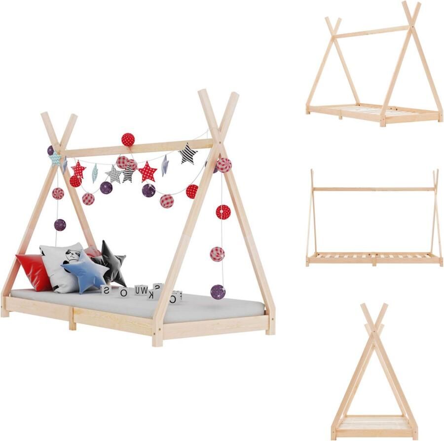 VidaXL Kinderbedframe Kinderbedframes Bed Bedden Kinderbedframe massief grenenhout 80x160 cm