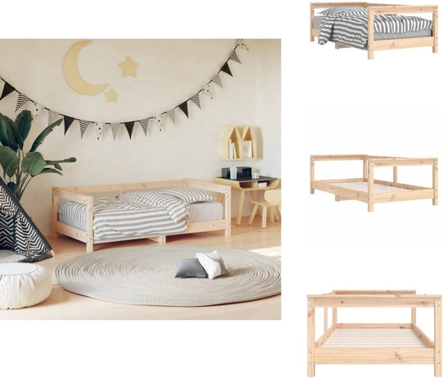 VidaXL Kinderbedframe Kinderbedframes Kinderbed Peuterbed Kinderbedframe 70x140 cm massief grenenhout - Foto 2