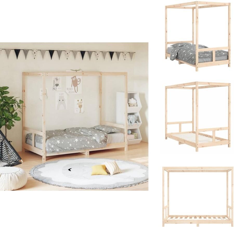 VidaXL Kinderbedframe Kinderbedframes Kinderbed Peuterbed Kinderbedframe 80x160 cm massief grenenhout