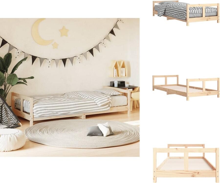 VidaXL Kinderbedframe Kinderbedframes Kinderbed Peuterbed Kinderbedframe 80x200 cm massief grenenhout