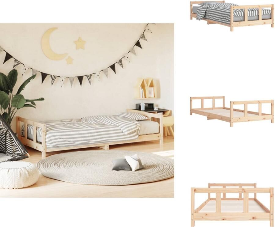VidaXL Kinderbedframe Kinderbedframes Kinderbed Peuterbed Kinderbedframe 90x200 cm massief grenenhout - Foto 4