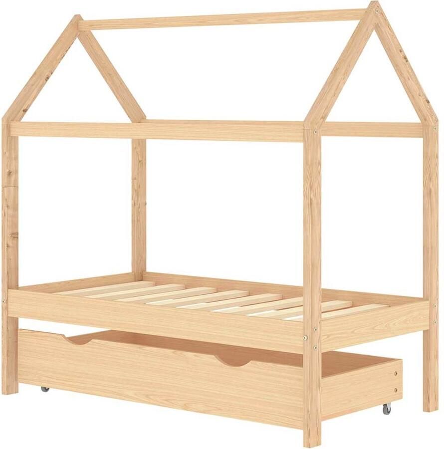 VidaXL Kinderbedframe met lade Grenenhout 70x140cm Kinderbed Boomhutbed Hout Bed Kids Bed Slaapbankje Kindermeubels Kinderkamers - Foto 2