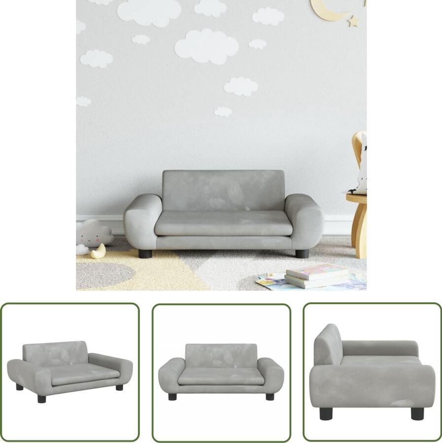 VidaXL Kindermeubilair Kinderbank 70x45x33 cm fluweel lichtgrijs Kidsstoel Roze Kinderbank Grijze Kinderbank