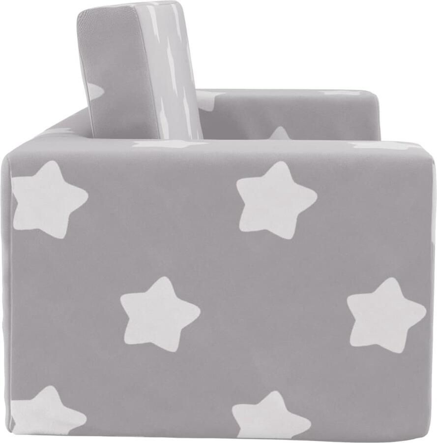 VidaXL Kinderslaapbank 2-zits met sterren zacht pluche lichtgrijs - Foto 3
