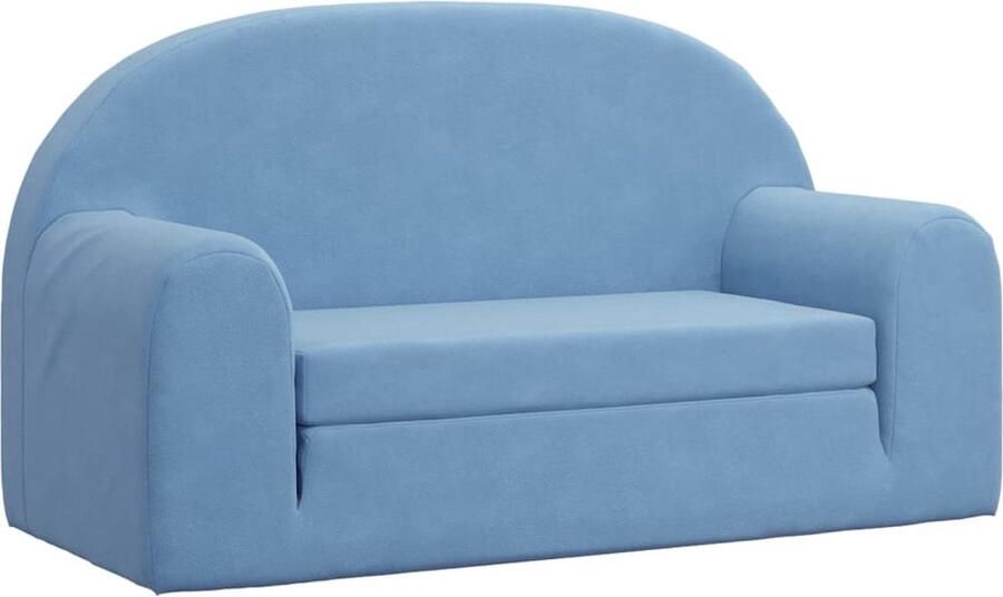 VidaXL Kinderslaapbank 2-zits Zacht pluche Blauw