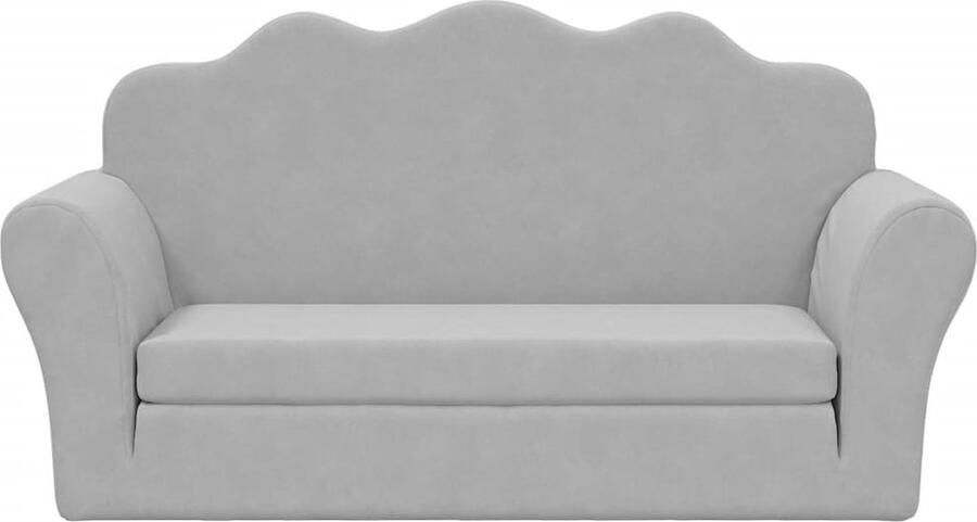 VidaXL Kinderslaapbank 2-zits zacht pluche lichtgrijs - Foto 3