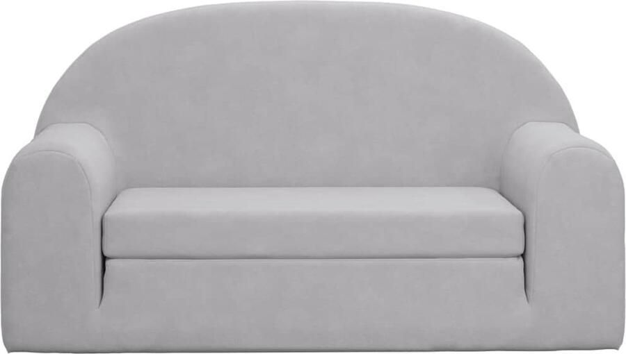 VidaXL Kinderslaapbank 2-zits zacht pluche lichtgrijs - Foto 3