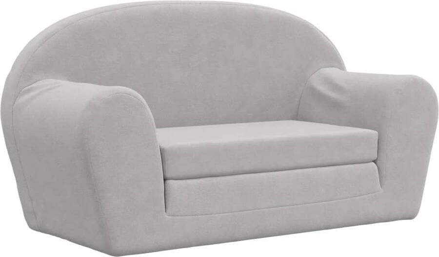 VidaXL Kinderslaapbank 2-zits zacht pluche lichtgrijs - Foto 3