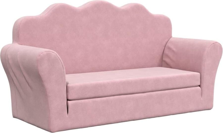 VidaXL Kinderslaapbank 2-zits Zacht Pluche Roze