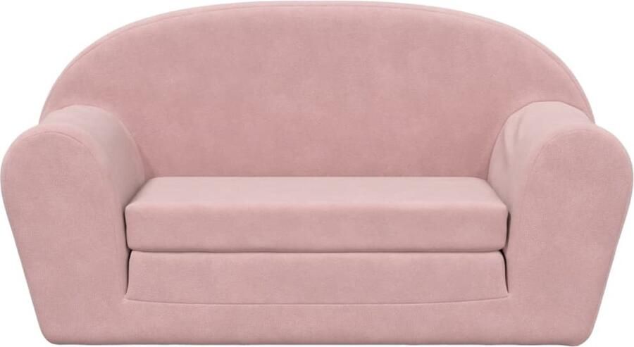 VidaXL Kinderslaapbank 2-zits zacht pluche roze - Foto 3