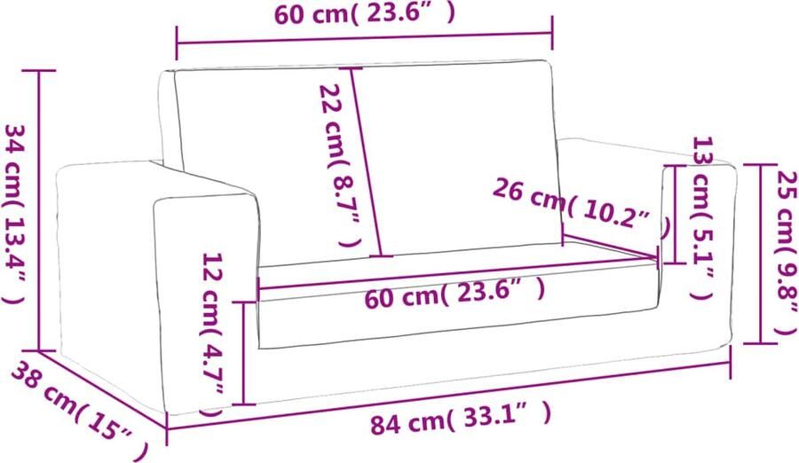 VidaXL Kinderslaapbank 2-zits zacht pluche roze - Foto 3