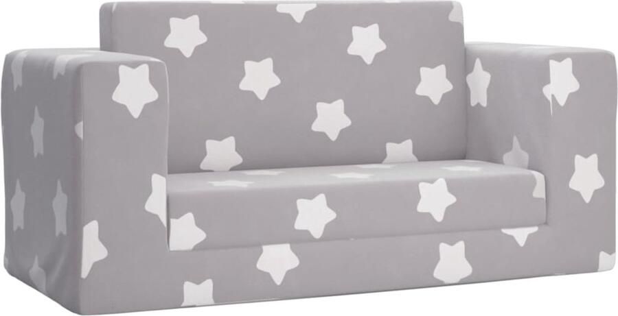 VidaXL Kinderslaapbank lichtgrijs met sterren Kindermeubels Kids Meubilair Slaapbank Voor Kinderen Tweepersoons Slaapbank Kinderslaapbank Grijs