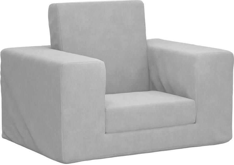 VidaXL Kinderslaapbank zacht pluche lichtgrijs