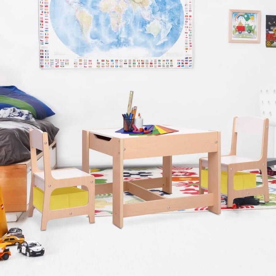 VidaXL Kindertafel met 2 stoelen MDF