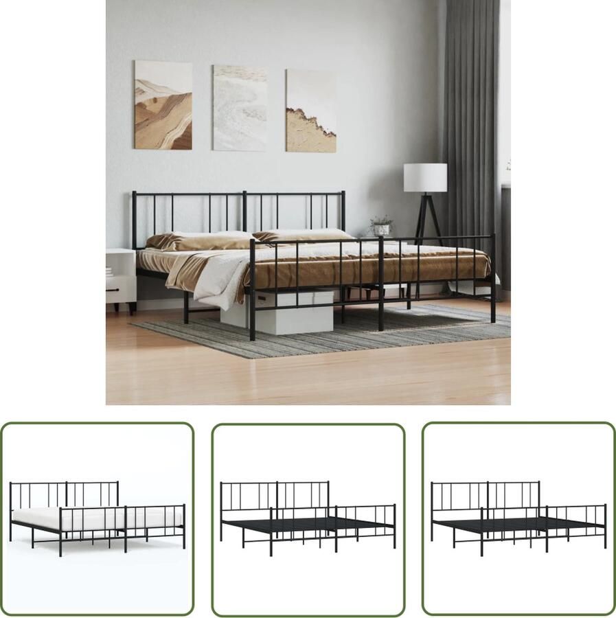 The Living Store Bedframe Klassiek Metalen Constructie Metalen Latten Extra Opbergruimte 207 x 198 x 90 cm Metalen Bedframe Klassiek Bed Boxspring Bed Slaapcomfort Staal Bedframe