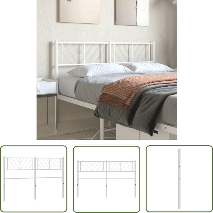 The Living Store Hoofdbord Klassiek Metaal 125 x 3 x 90 cm Wit Hoofdbord Klassiek Hoofdbord Metalen Hoofdbord Witte Hoofdbord Beddecoratie