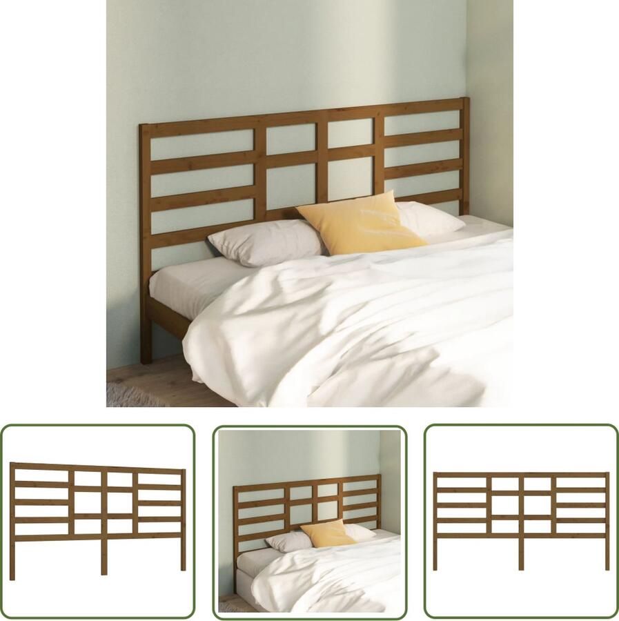 The Living Store Houten Hoofdeinde 186 x 4 x 104 cm Klassieke Uitstraling Honingbruin Houten Hoofdbord Klassieke Hoofdbord Kopen Grenenhout Hoofdbord Bruine Hoofdbord