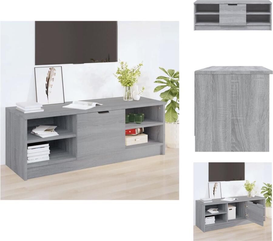 VidaXL Klassieke TV-kast Grijs Sonoma Eiken 102 x 35.5 x 36.5 cm (B x D x H) Montage vereist Kast