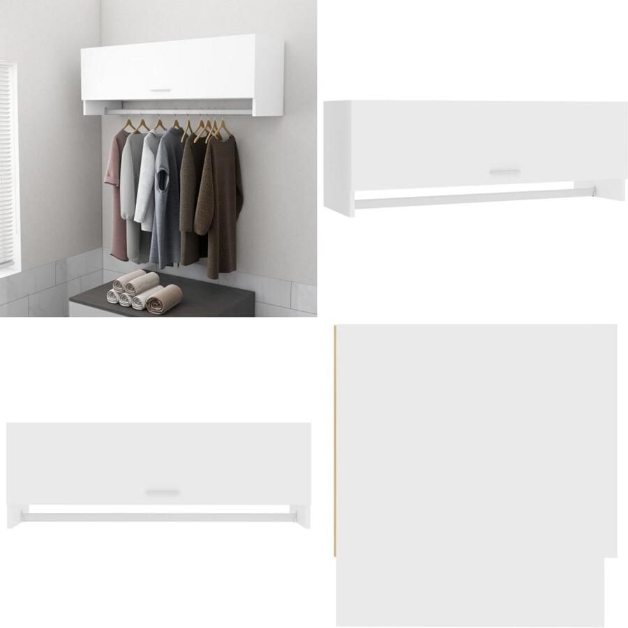 VidaXL Kledingkast 100x32 5x35 cm bewerkt hout wit Kledingkast Kledingkasten Klerenkast Klerenkasten