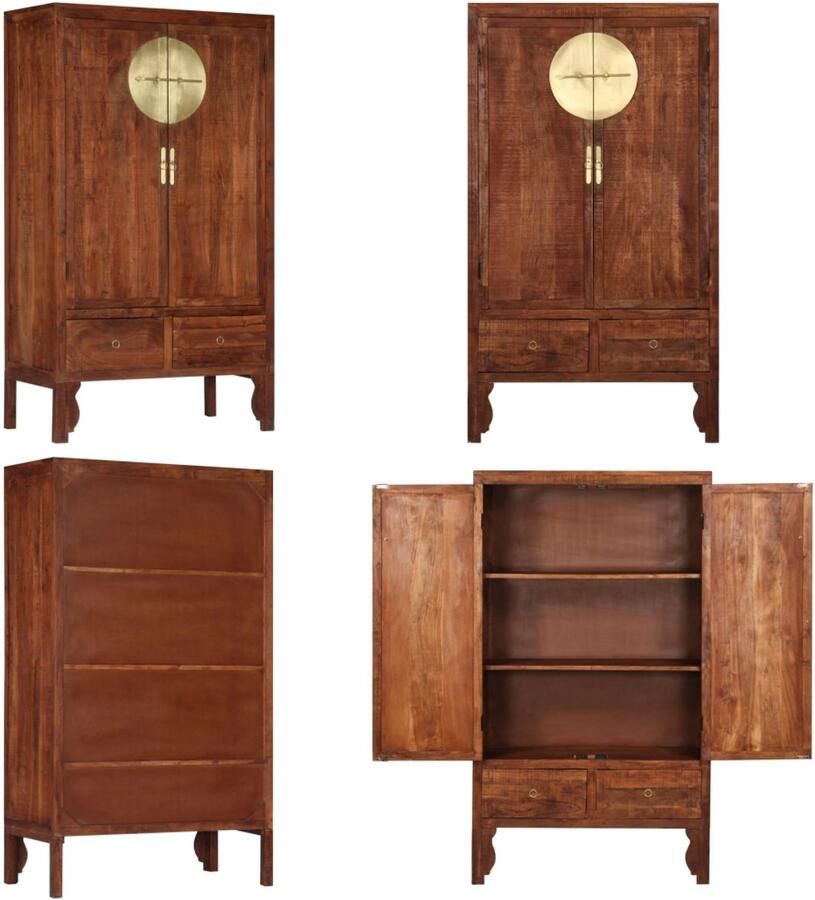 VidaXL Kledingkast 100x50x175 cm massief acaciahout Kledingkast Kledingkasten Kleding Kast Kleding Kasten