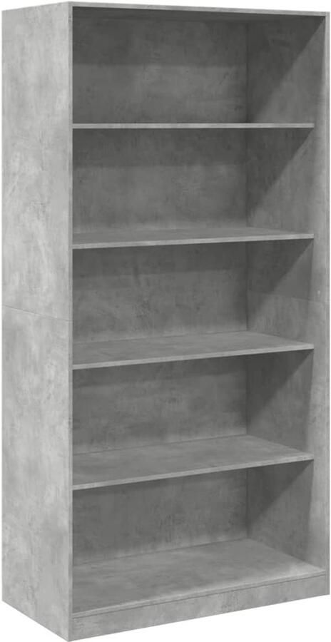 The Living Store Kledingkast 100x50x200 cm bewerkt hout betongrijs Kledingkast Gangkast Houten Kast Betonnen Grijze Kast Opslagoplossing - Foto 3