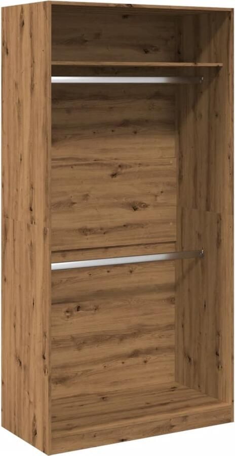 VidaXL Kledingkast 100x50x200 cm bewerkt hout artisanaal eikenkleurig - Foto 2