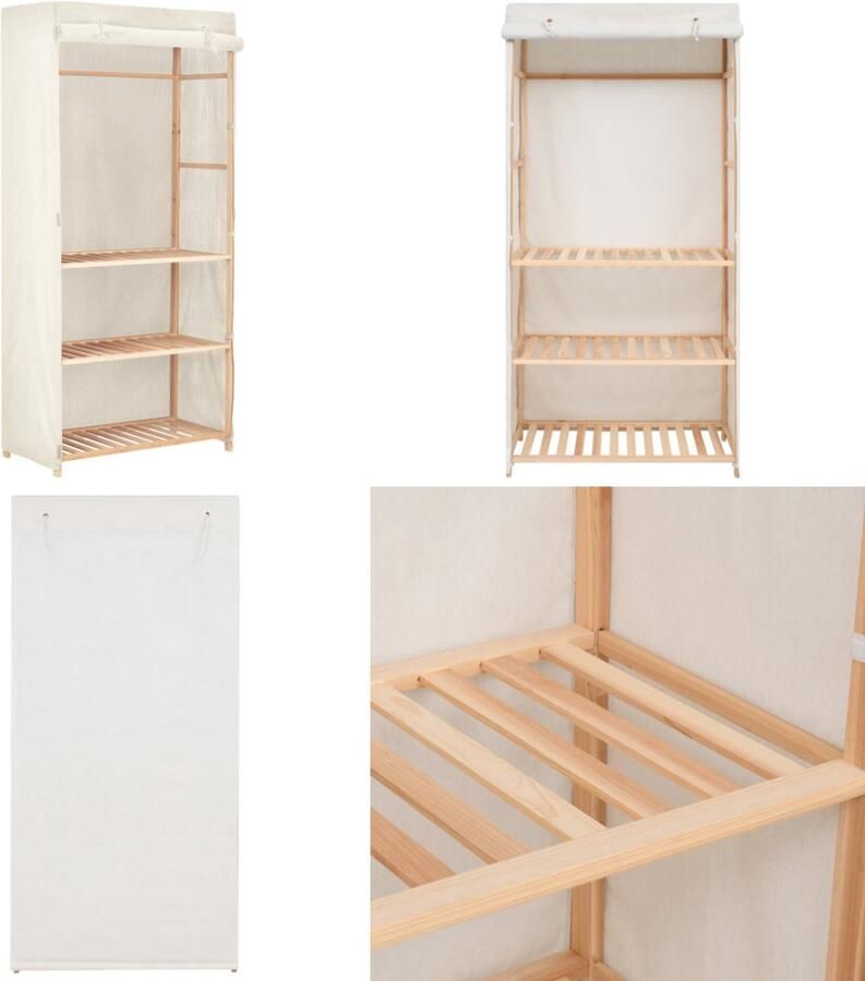 VidaXL Kledingkast 3-laags 79x40x170 cm Kledingkast Kledingkasten Garderobekast Garderobekasten