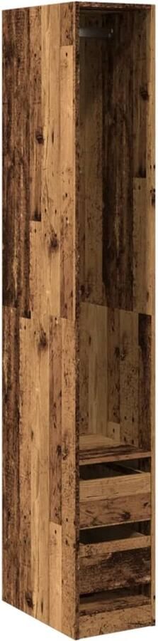 VidaXL Kledingkast 30x50x200 cm bewerkt hout oud hout