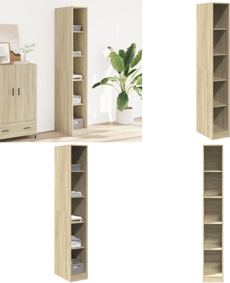VidaXL Kledingkast 30x50x200 cm bewerkt hout sonoma eikenkleurig Kledingkast Kledingkasten Klerenkast Garderobekast - Foto 2
