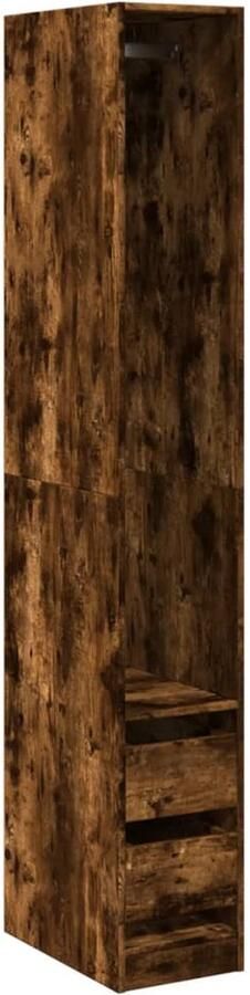VidaXL Kledingkast Kledingkasten Klerenkast Garderobekast Kledingkast 30x50x200 cm bewerkt hout gerookt eikenkleurig - Foto 2