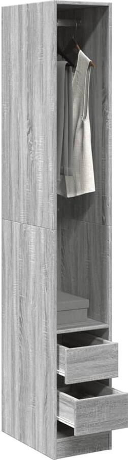 VidaXL Kledingkast 30x50x200 cm Grijs Sonoma Eiken Kledingkast Kledingkasten Klerenkast Garderobekast