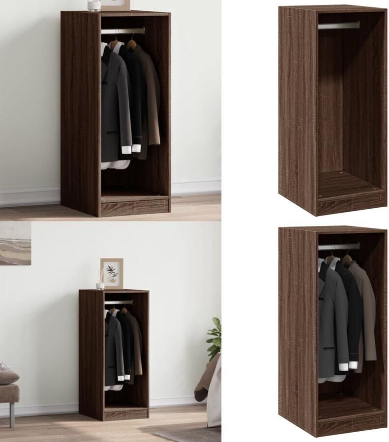 VidaXL Kledingkast 48x41x102 cm bewerkt hout bruin eikenkleurig Kledingkast Kledingkasten Klerenkast Garderobekast