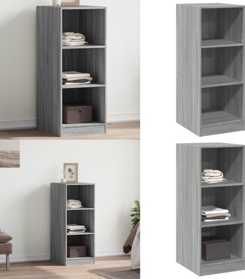 VidaXL Kledingkast 48x41x102 cm bewerkt hout grijs sonoma eikenkleurig Kledingkast Kledingkasten Klerenkast Garderobekast