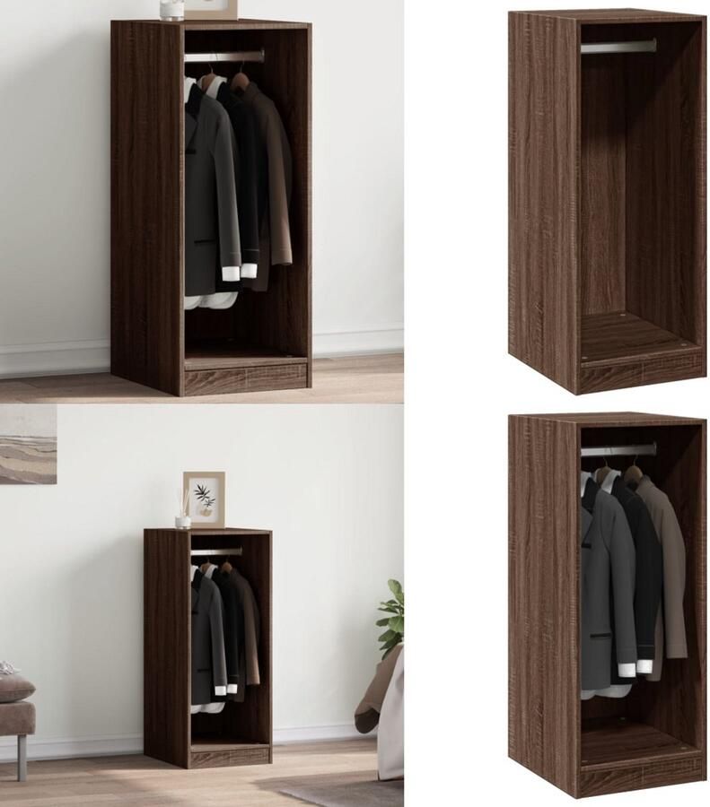 VidaXL Kledingkast 48x41x102 cm bewerkt hout grijs sonoma eikenkleurig Kledingkast Kledingkasten Klerenkast Garderobekast