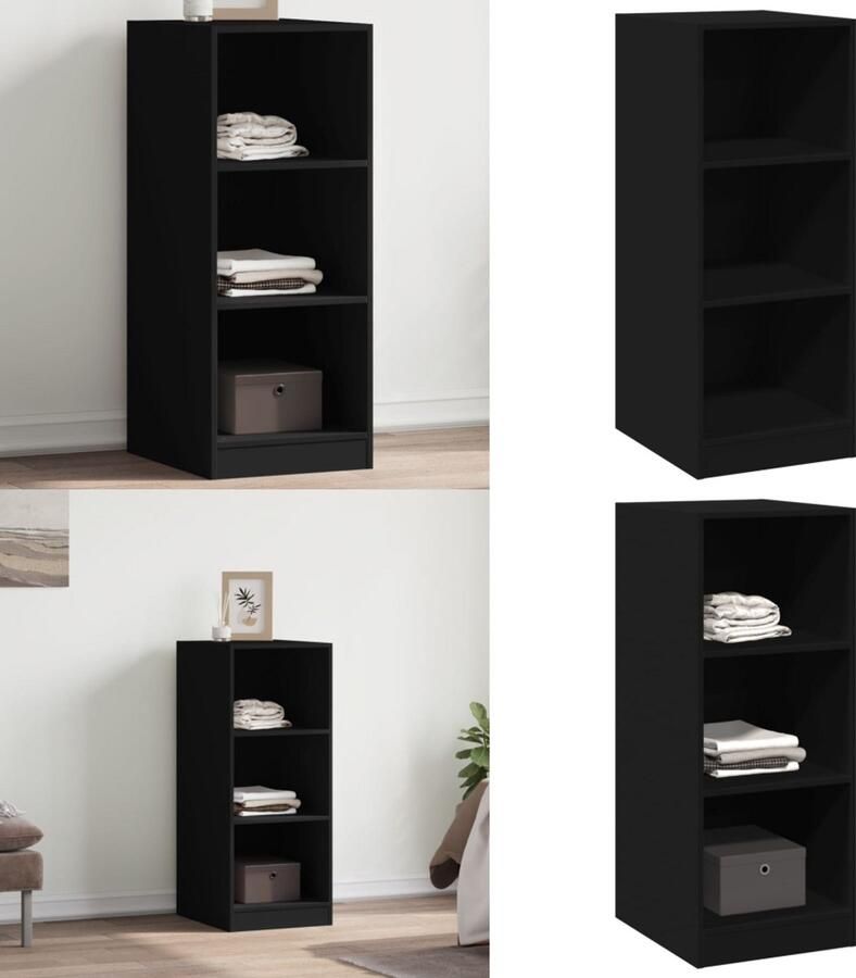 VidaXL Kledingkast 48x41x102 cm bewerkt hout zwart Kledingkast Kledingkasten Klerenkast Garderobekast