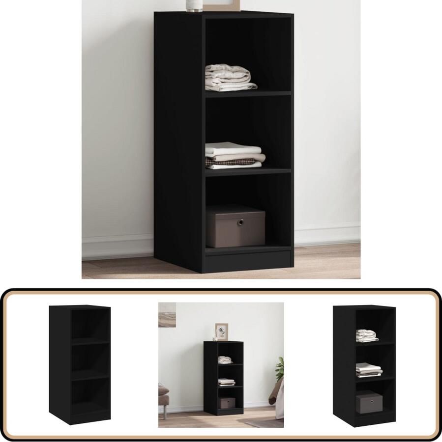 VidaXL Kledingkast 48x41x102 cm Bewerkt Hout Zwart Kledingrek Garderobe Houten Kledingkast Zwarte Kledingkast Ruime Kledingkast