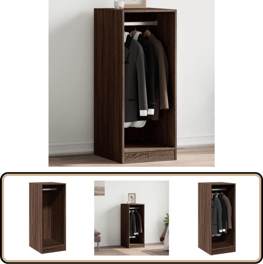VidaXL Kledingkast 48x41x102 cm Grijs Sonoma Eiken Kledingkast Garderobe Houten Kledingkast Kleding Rek Bergruimte Organisatie Minimalistisch Meubel Grijze Kledingkast