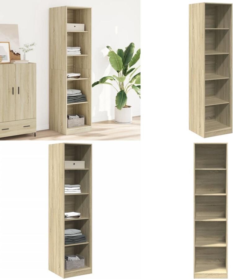 VidaXL Kledingkast 50x50x200 cm bewerkt hout sonoma eikenkleurig Kledingkast Kledingkasten Klerenkast Garderobekast