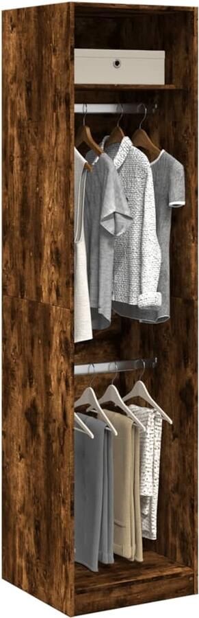 VidaXL Kledingkast 50x50x200 cm Gerookt Eiken Kledingkast Kledingkasten Klerenkast Garderobekast