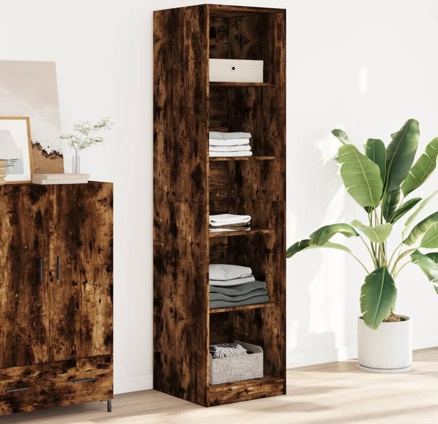 VidaXL Kledingkast 50x50x200 cm Gerookt Eiken Kledingkast Kledingkasten Klerenkast Garderobekast - Foto 2