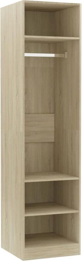 The Living Store Kledingkast 50x50x200 cm bewerkt hout sonoma eikenkleurig Kledingkast Compact Houten Kasten Bruine Kasten Garderobe