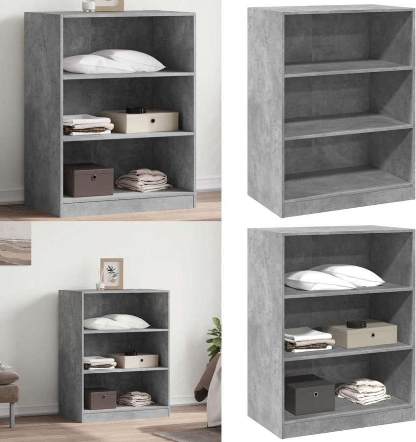 VidaXL Kledingkast 77x48x102 cm bewerkt hout betongrijs Kledingkast Kledingkasten Klerenkast Garderobekast - Foto 2