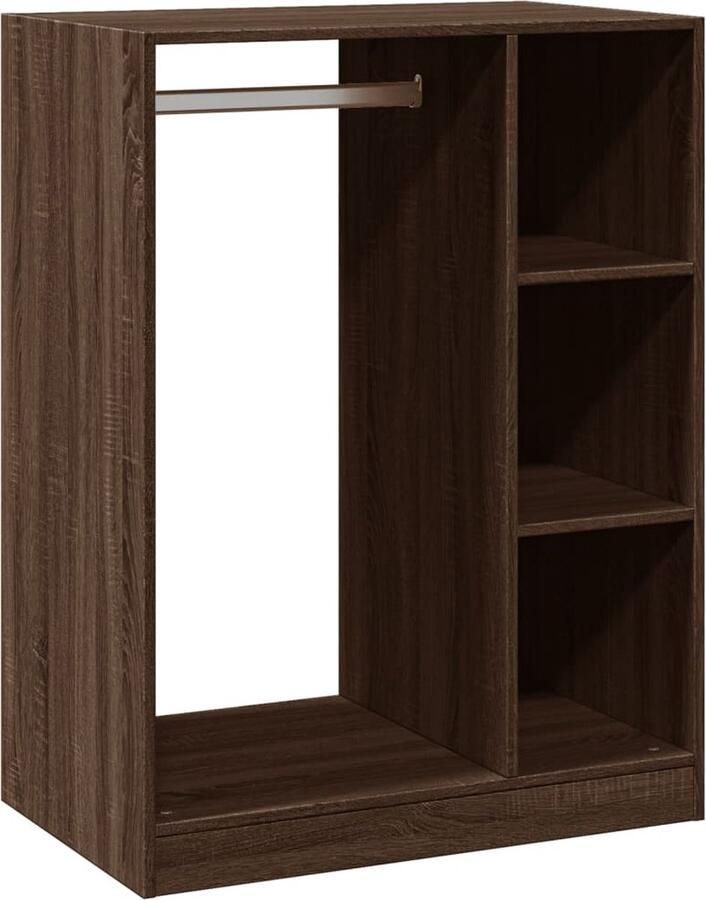 The Living Store Kledingrek 77 x 48 x 102 cm Bewerkt Hout Ruim Duurzaam en Compact Garderobe Kledingkast Kledingopbergers Houten Kledingrek Ruime Garderobe
